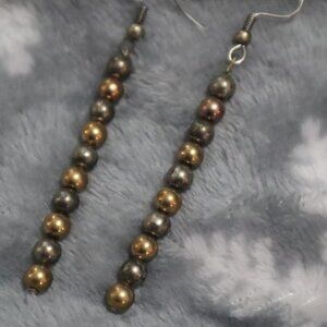 GOLD AND SILVER EARRINGS Dangle Hook Plated Simple Autumn Fall Handmade